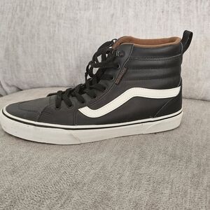 Vans Black and White High-Top Sneakers